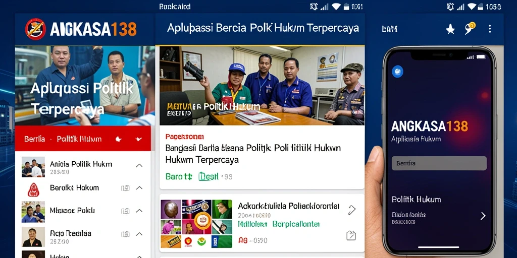 Antarmuka modern aplikasi ANGKASA138 untuk berita politik dan hukum.
