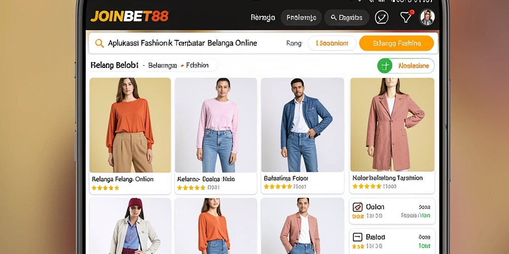 Tampilan antarmuka JOINBET88 yang menarik untuk belanja fashion.