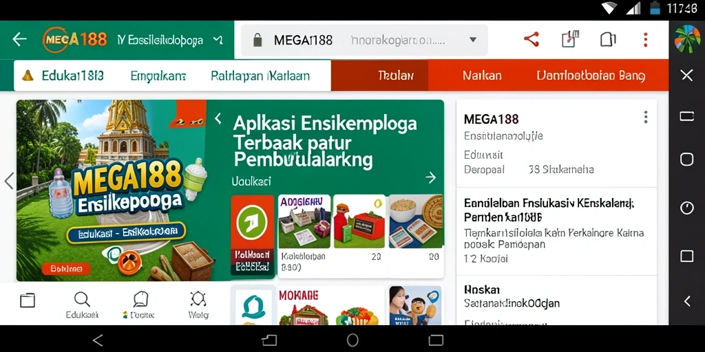 Tampilan antarmuka MEGA188 yang menarik dan informatif.