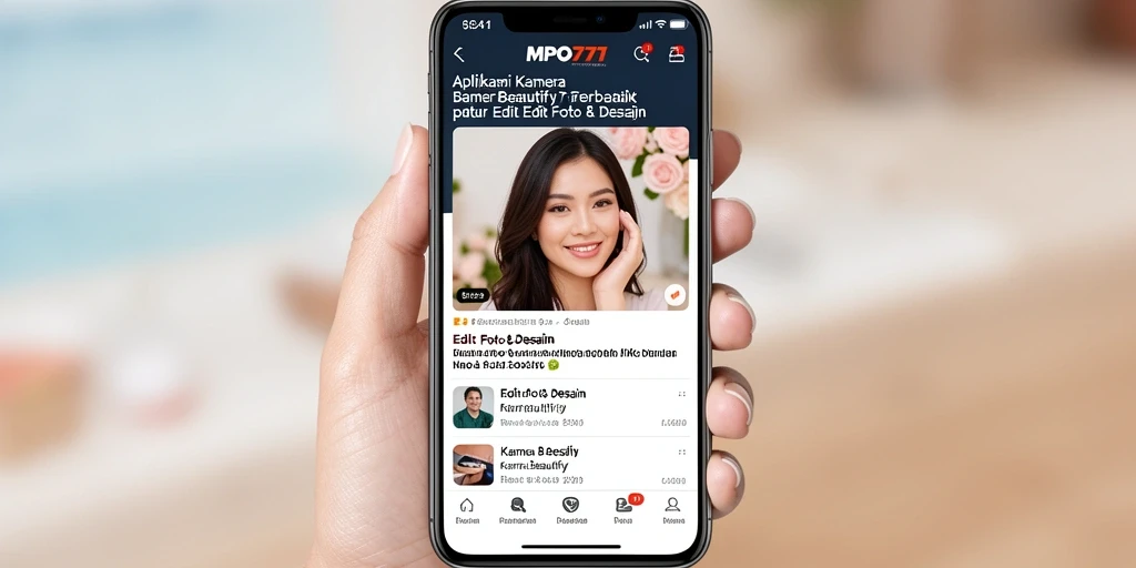 Antarmuka MPO777 menampilkan fitur edit foto yang lengkap dan menarik.