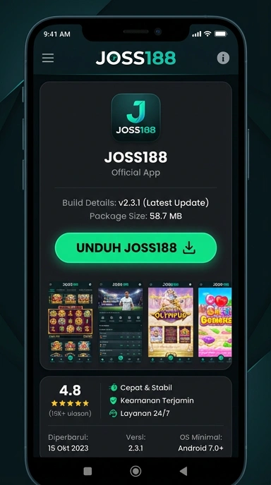Tampilan halaman APK joss188